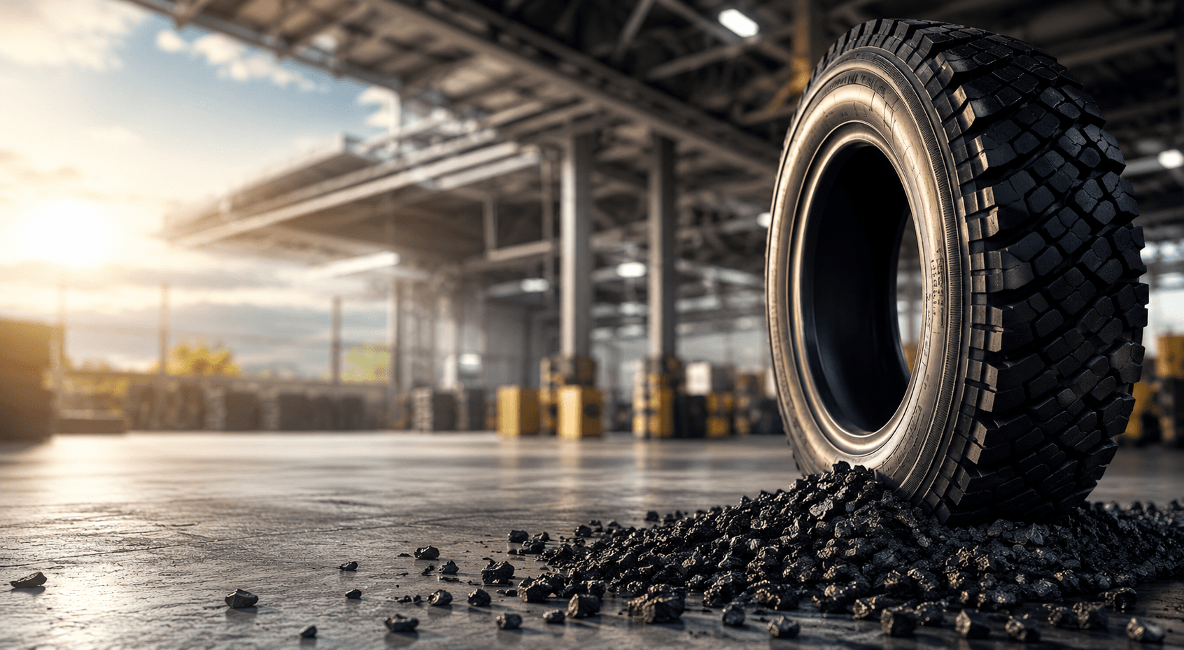 Industrial tyre recycling